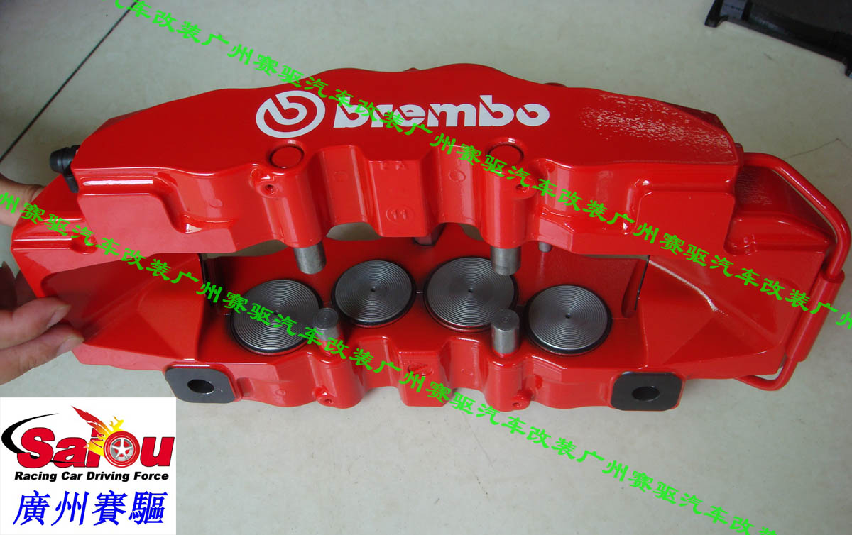 意大利BREMBO 紅色8活塞競(jìng)技版卡鉗 BREMBO GT版8活塞鮑魚(yú) 大大提升剎車(chē)性能
