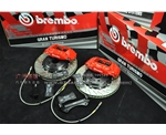 奔馳C200 C300改裝BREMBO F50剎車套裝 對向大四活塞卡鉗 可配380MM加大盤